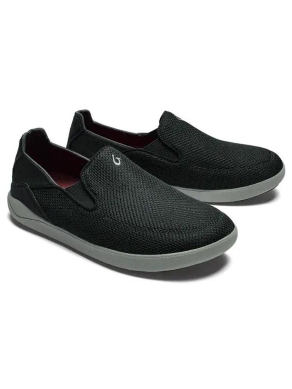 OLUKAI Men's 9.5 Nohea Pae Slip-On Breathable Wet Grip Cushioned Black Sneakers